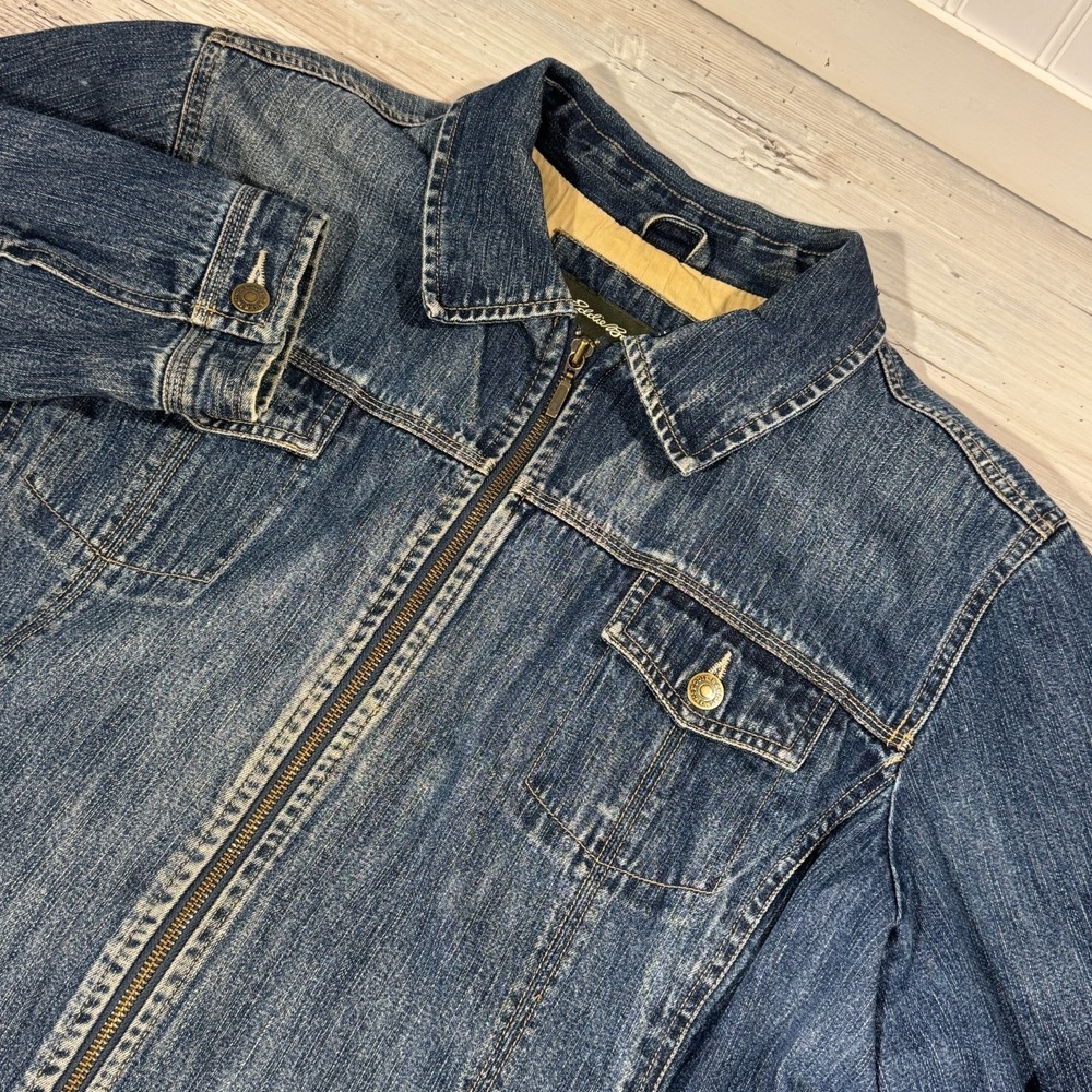 VTG EDDIE BAUER Lined Denim Jacket Women's‎ Sz XXL Full Zip